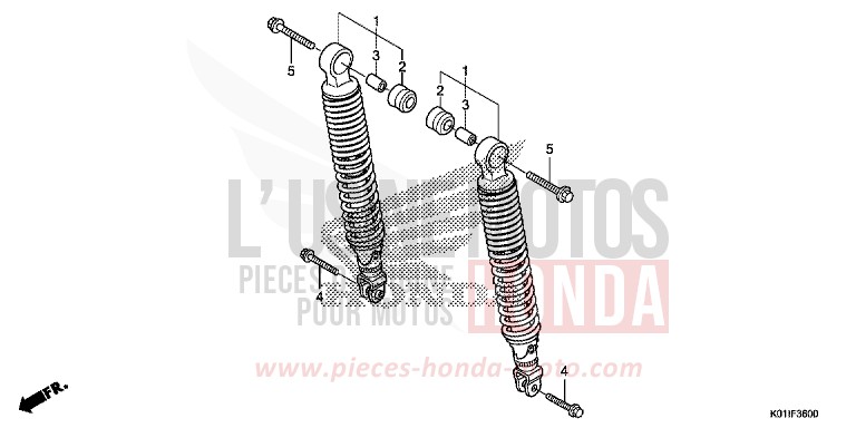 COUSSIN ARRIERE de SH125 PEARL SIENA RED (R320) de 2014