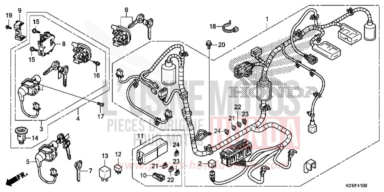 FAISCEAU DES FILS de SH125 PEARL SIENA RED (R320) de 2014