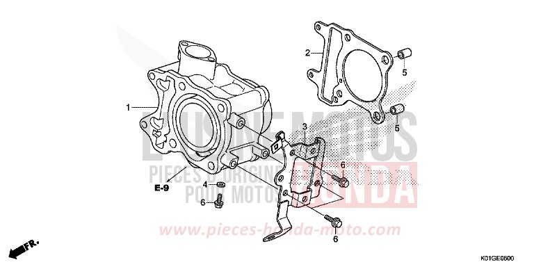 CYLINDRE de SH125 M00NDUST SILVER METALLIC (NHB29) de 2016