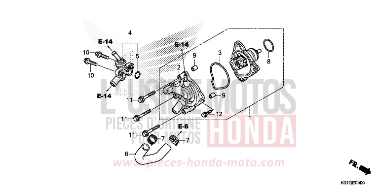 POMPE A EAU de SH125 M00NDUST SILVER METALLIC (NHB29) de 2016