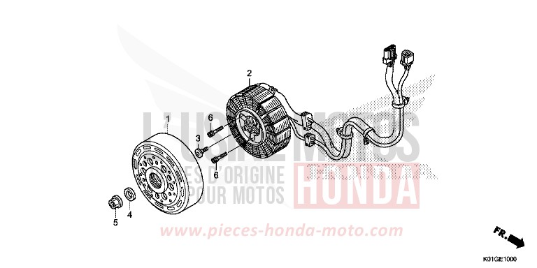 DEMARREUR GENERATEUR AC de SH125 M00NDUST SILVER METALLIC (NHB29) de 2016