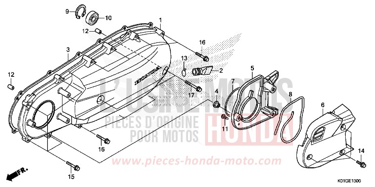 PANNEAU LATERAL GAUCHE de SH125 M00NDUST SILVER METALLIC (NHB29) de 2016
