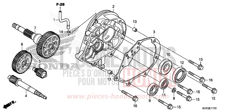 BOITE DE VITESSES de SH125 M00NDUST SILVER METALLIC (NHB29) de 2016