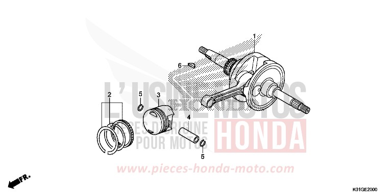 VILEBREQUIN/PISTON de SH125 M00NDUST SILVER METALLIC (NHB29) de 2016