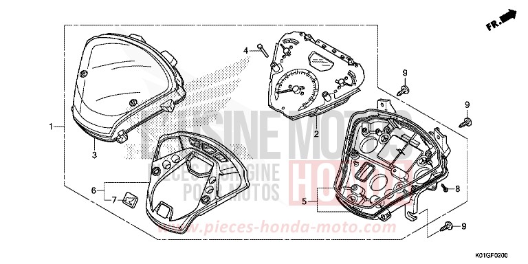 COMPTEUR de SH125 M00NDUST SILVER METALLIC (NHB29) de 2016