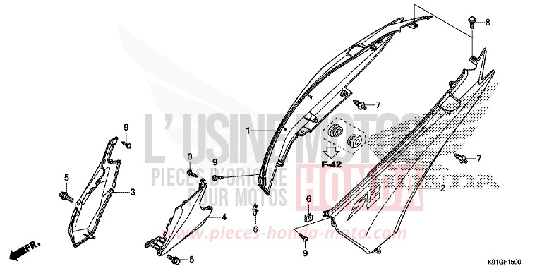 HOUSSE DE CARROSSERIE de SH125 M00NDUST SILVER METALLIC (NHB29) de 2016