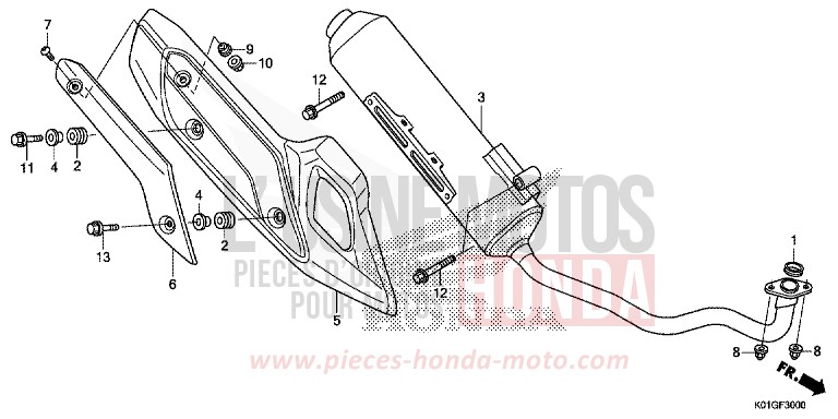 SILENCIEUX D'ECHAPPEMENT de SH125 M00NDUST SILVER METALLIC (NHB29) de 2016