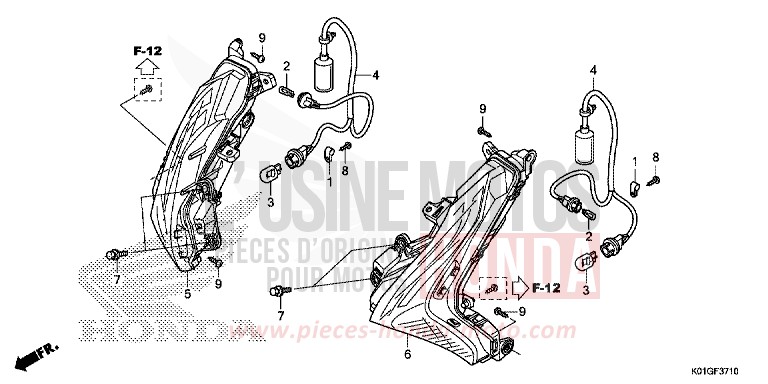 CLIGNOTANT AVANT de SH125 M00NDUST SILVER METALLIC (NHB29) de 2016