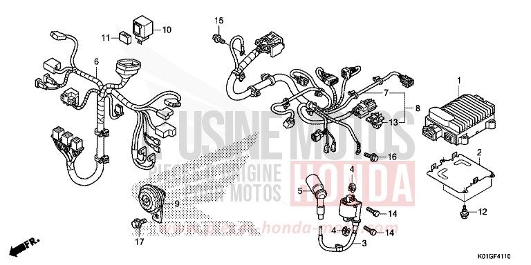 FAISCEAU SECONDAIRE/BOBINE D'ALLUMAGE de SH125 M00NDUST SILVER METALLIC (NHB29) de 2016