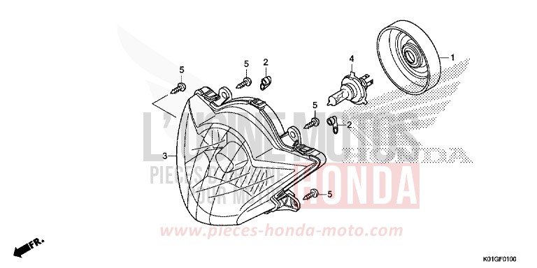 PROJECTEUR de SH125 PEARL SIENA RED (R320) 2016