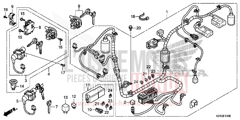 FAISCEAU DES FILS de SH125 PEARL SIENA RED (R320) 2016