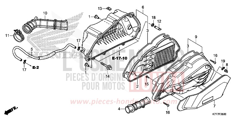 FILTRE A AIR de SH125 PEARL COOL WHITE (NHA16) 2017