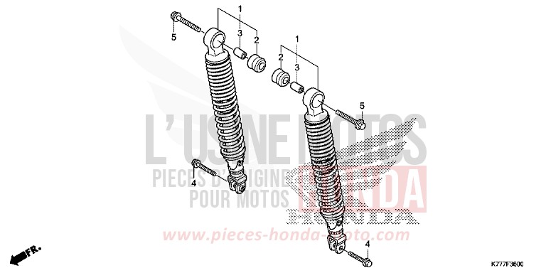 COUSSIN ARRIERE de SH125 PEARL SPLENDOR RED (R369) de 2017