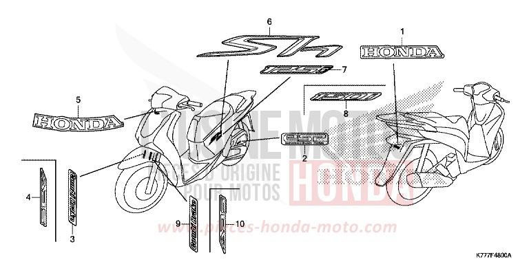 MARQUE de SH125 PEARL SPLENDOR RED (R369) de 2017
