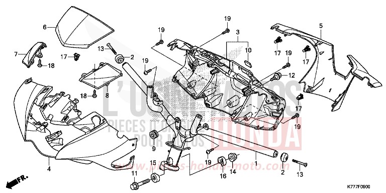 MANETTE DE DIRECTION/REVETEMENT DE GUIDON de SH125 MAT CYNOS GRAY METALLIC (NH312) de 2019