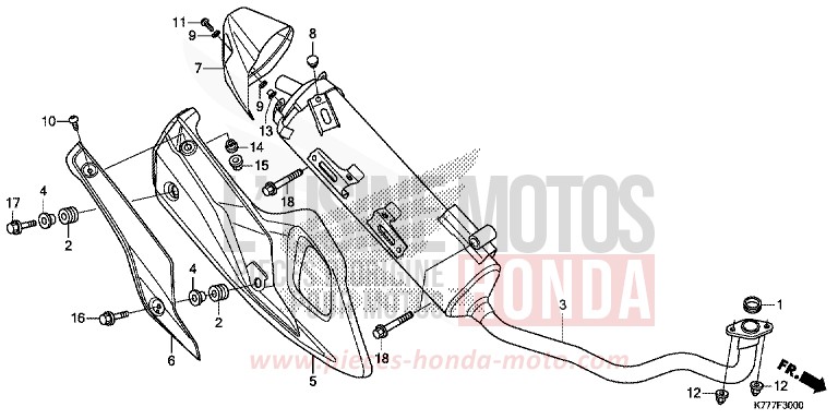 SILENCIEUX D'ECHAPPEMENT de SH125 MAT CYNOS GRAY METALLIC (NH312) de 2019