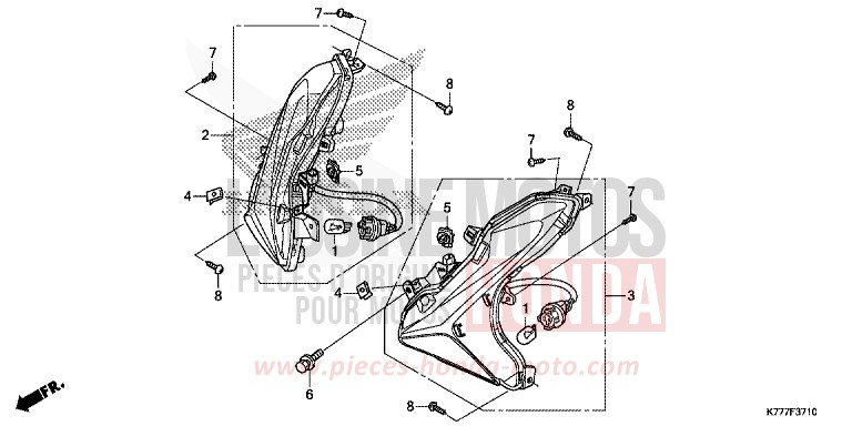 CLIGNOTANT AVANT de SH125 MAT CYNOS GRAY METALLIC (NH312) de 2019