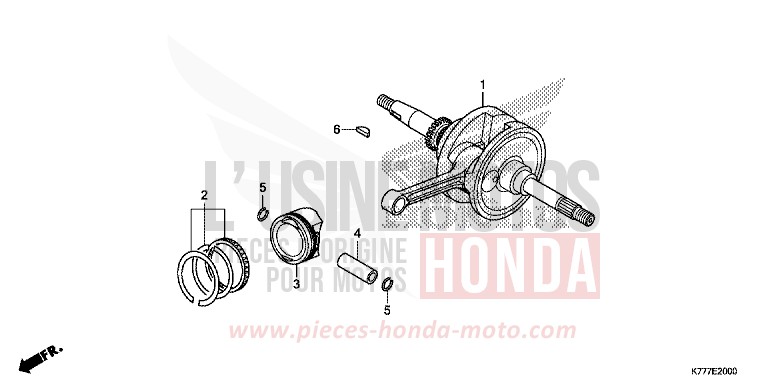 VILEBREQUIN/PISTON de SH125 PEARL COOL WHITE (NHA16) 2019