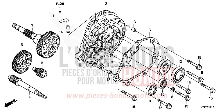 BOITE DE VITESSES de SH125 PEARL SPLENDOR RED (R369) 2019
