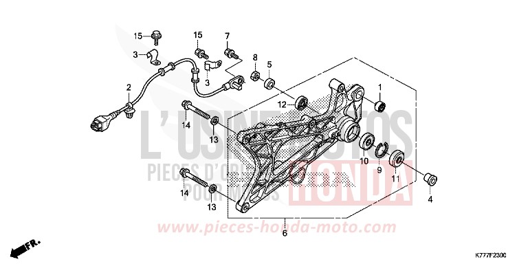 BRAS OSCILLANT de SH125 PEARL SPLENDOR RED (R369) 2019