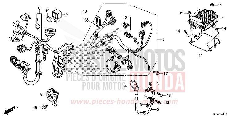 FAISCEAU SECONDAIRE/BOBINE D'ALLUMAGE de SH125 PEARL COOL WHITE (NHA16) 2019