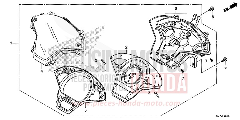 COMPTEUR de SH125 PEARL SPLENDOR RED (R369) de 2019