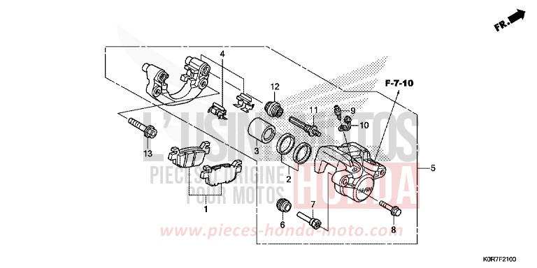 ETRIER DE FREIN ARRIERE de SH125 PEARL SPLENDOR RED (R369) 2020