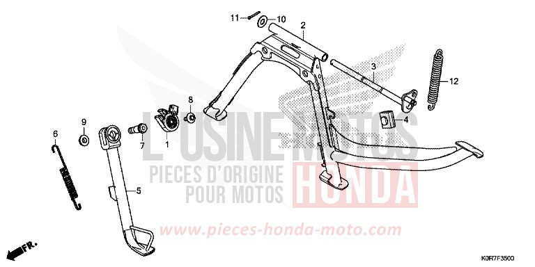 BEQUILLE de SH125 PEARL SPLENDOR RED (R369) 2020