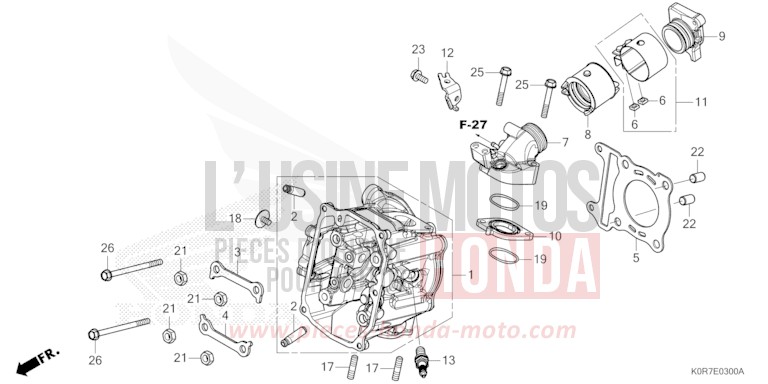 CULASSE de SH125 PEARL SPLENDOR RED (R369) 2020