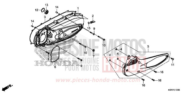 PANNEAU LATERAL GAUCHE de SH125 PEARL SPLENDOR RED (R369) 2020