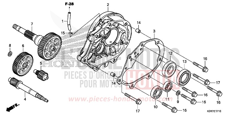 BOITE DE VITESSES de SH125 PEARL SPLENDOR RED (R369) 2020