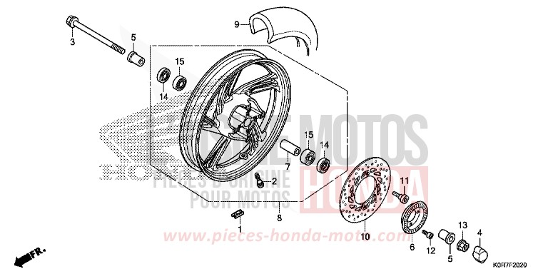 ROUE AVANT de SH125 PEARL COOL WHITE (NHA16) 2020