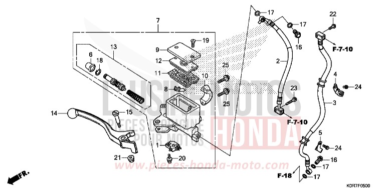 MAITRE-CYLINDRE DE FREIN AVANT CYLINDRE de SH125 PEARL NIGHTSTAR BLACK (NHA84) 2020