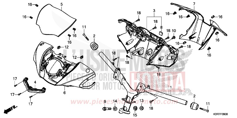 MANETTE DE DIRECTION/REVETEMENT DE GUIDON de SH125 PEARL NIGHTSTAR BLACK (NHA84) 2020