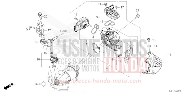 CORPS DE PAPILLON/INJECTEUR DE CARBURANT de SH125 TIMELESS GRAY METALLIC (NHC28) 2020