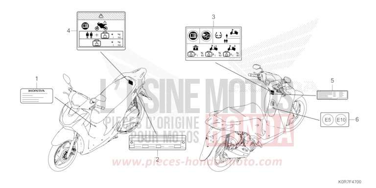 ETIQUETTE DE PRECAUTIONS de SH125 TIMELESS GRAY METALLIC (NHC28) 2020