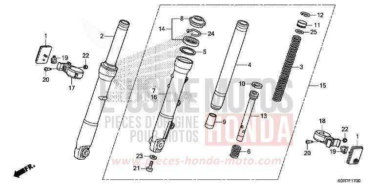 FOURCHETTE AVANT de SH125 PEARL NIGHTSTAR BLACK (NHA84) 2020