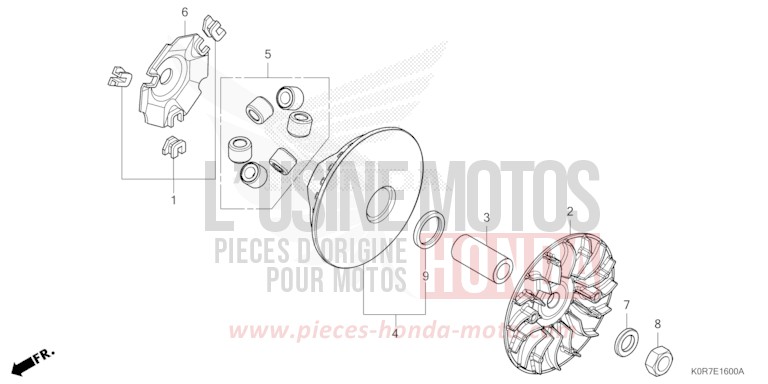 COTE SECONDAIRE de SH125 PEARL SPLENDOR RED (R369) 2022