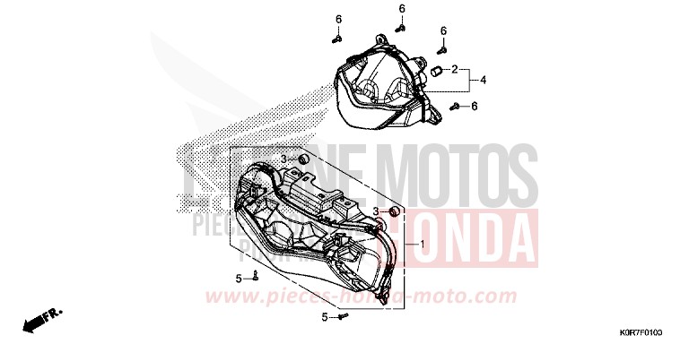 PROJECTEUR de SH125 PEARL SPLENDOR RED (R369) 2022