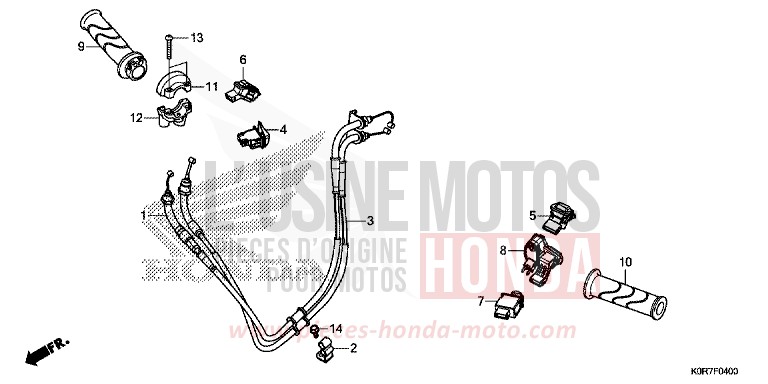 COMMUTATEUR/CABLE de SH125 PEARL SPLENDOR RED (R369) 2022