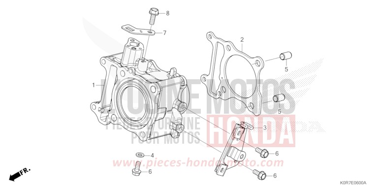 CYLINDRE de SH125 PEARL SPLENDOR RED (R369) 2022