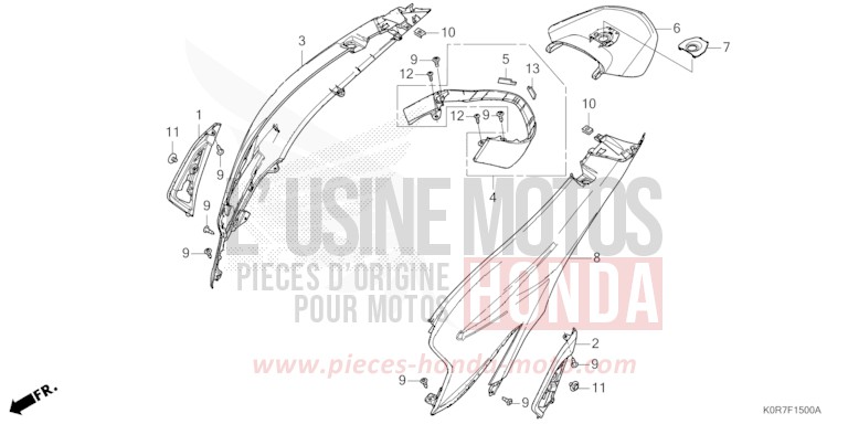 HOUSSE DE CARROSSERIE de SH125 PEARL SPLENDOR RED (R369) 2022