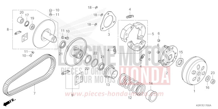 COTE MENE de SH125 PEARL SPLENDOR RED (R369) 2022