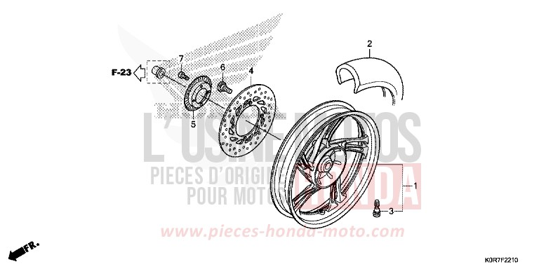 ROUE ARRIERE de SH125 PEARL SPLENDOR RED (R369) 2022