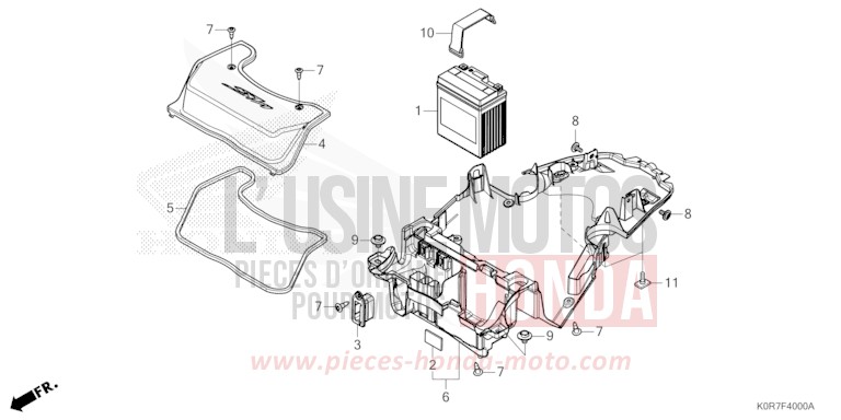 BATTERIE de SH125 PEARL SPLENDOR RED (R369) 2022