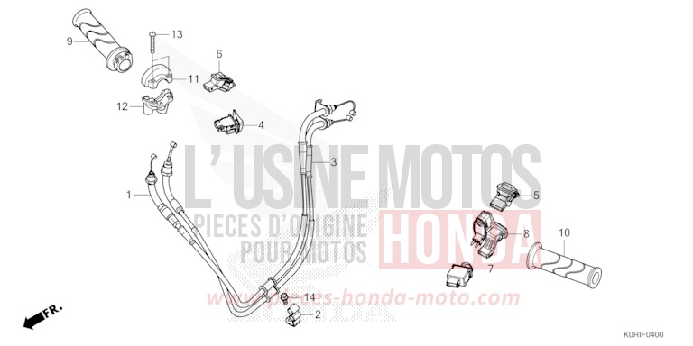 COMMUTATEUR/CABLE de SH125 MAT PEARL COOL WHITE (NHB44) 2023