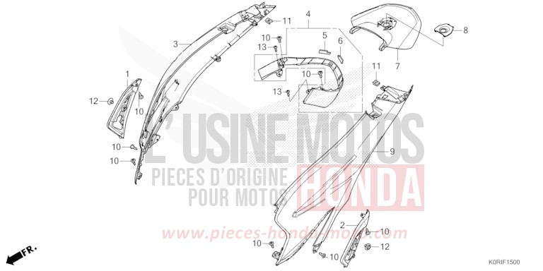 HOUSSE DE CARROSSERIE de SH125 MAT PEARL COOL WHITE (NHB44) 2023
