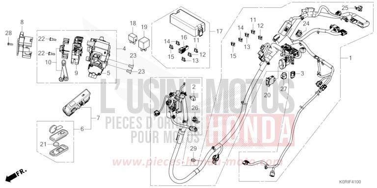 FAISCEAU DES FILS de SH125 MAT PEARL COOL WHITE (NHB44) 2023