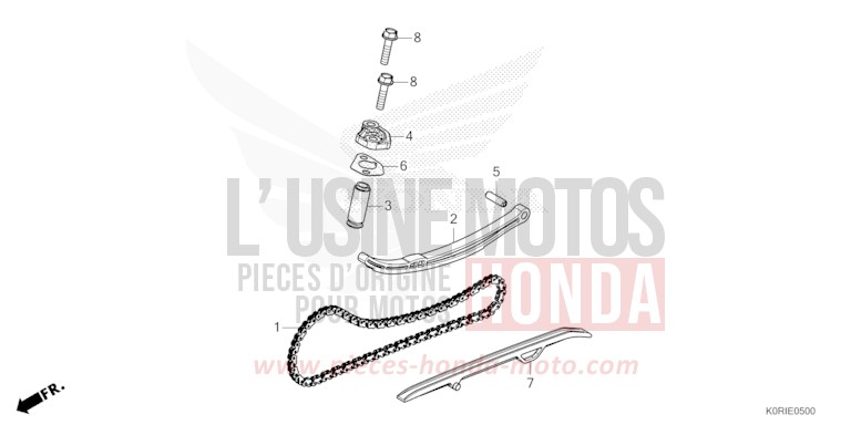 CHAINE A CAMES/TENDEUR de SH125 MAT PEARL PACIFIC BLUE (PB397) 2023