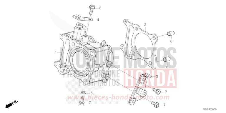CYLINDRE de SH125 MAT PEARL PACIFIC BLUE (PB397) 2023